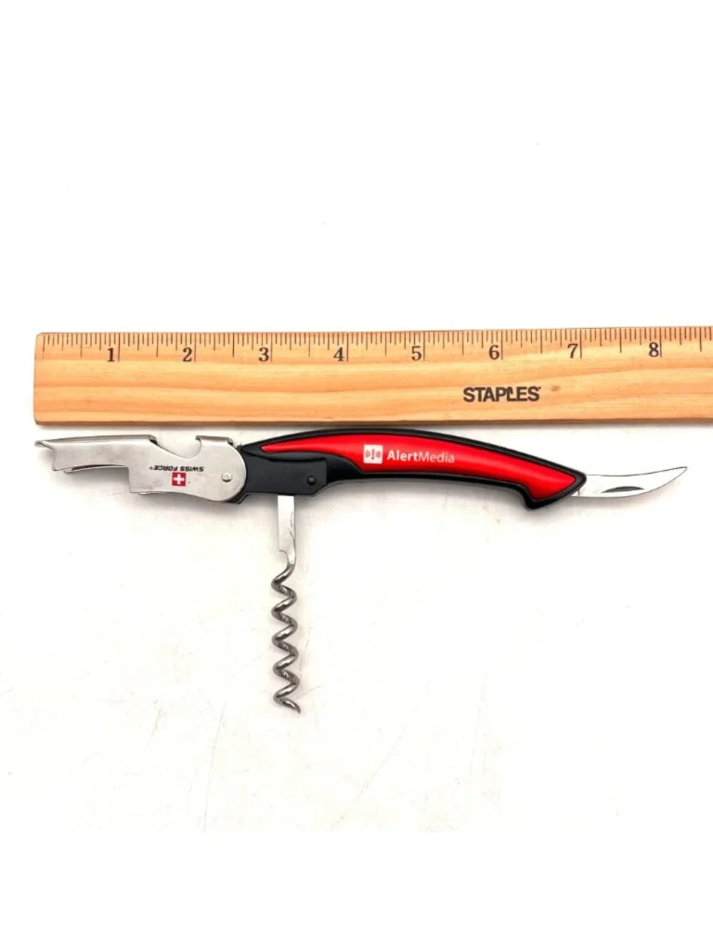 Swiss Force Multi-Function Wine Tool Corkscrew Foil Cutter Alert Media Branded